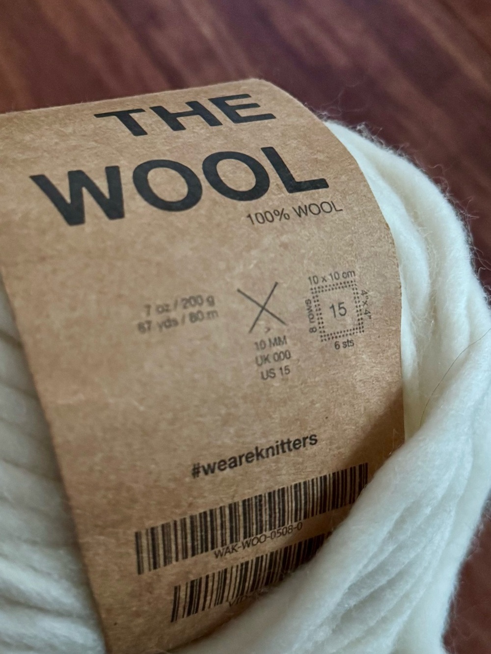 NWT We Are Knitters Cream Wool Bulky Chunky 10mm Yarn Ball Soft White Skein 7oz - Picture 2 of 5